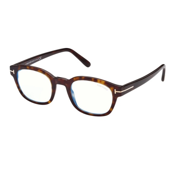 TOM FORD EYEGLASSES UNISEX FT5808-B 052 Dark Havana Blue Light Block 49mm - Picture 1 of 2